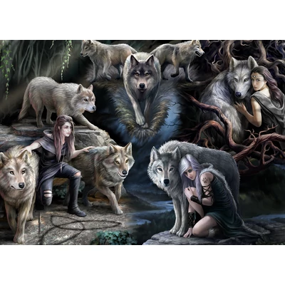 Bluebird 90037 - Anne Stokes Collection - Wolf Collage - 1500 db-os puzzle