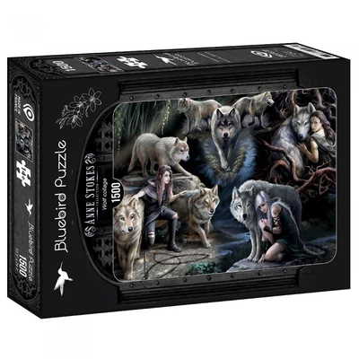 Bluebird 90037 - Anne Stokes Collection - Wolf Collage - 1500 db-os puzzle