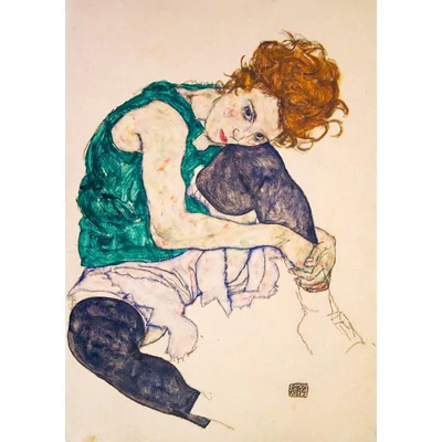 Bluebird Art by 60092 - Egon Schiele - Seated Woman with Legs Drawn Up, 1917 - 1000 db-os puzzle