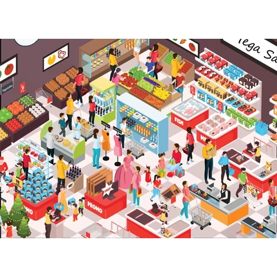Brain Tree 2102105 - Food Mart - 1000 db-os puzzle
