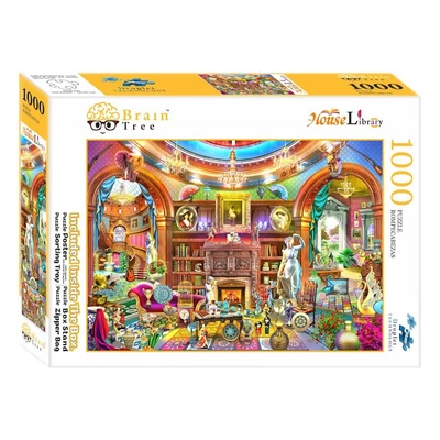 Brain Tree 2102116 - House library - 1000 db-os puzzle