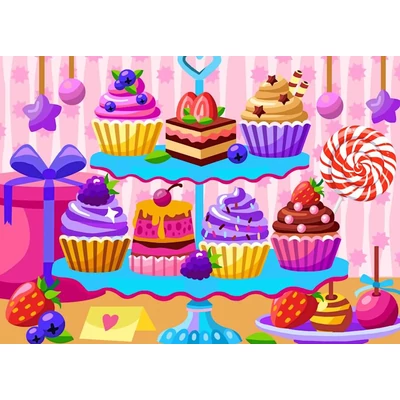 Brain Tree 2202002 - Cake World  - 500 db-os puzzle