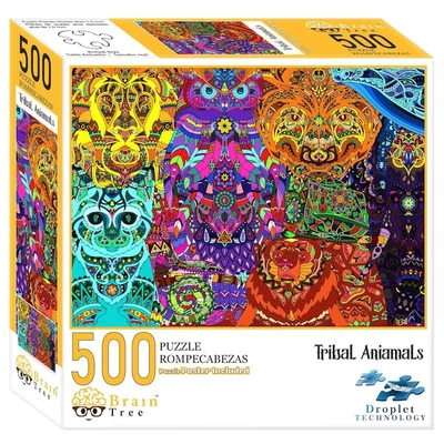 Brain Tree 2202010 - Tribal Animals  - 500 db-os puzzle