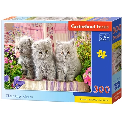 Castorland B-030330 - Három szürke kiscica - 300 db-os puzzle