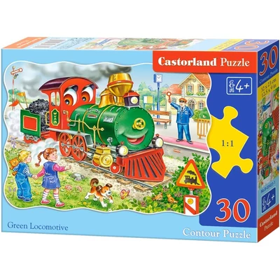 Castorland B-03433 - Zöld mozdony - 30 db-os puzzle