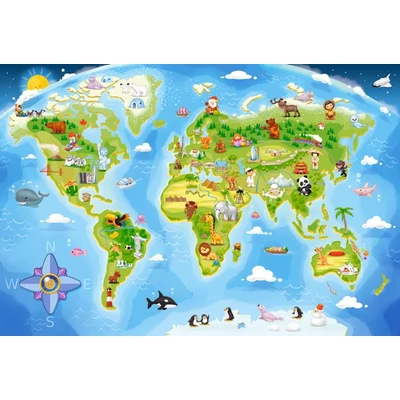 Castorland B-040117 - Világtérkép - 40 db-os Maxi puzzle