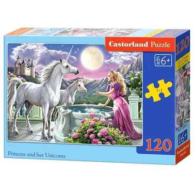 Castorland B-13098 - Hercegnő és unikornisai - 120 db-os puzzle
