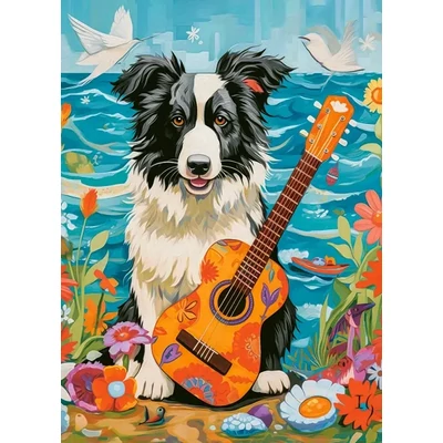 Castorland 100 db-os puzzle - Collie, Guitar and the Sea (B-111268)