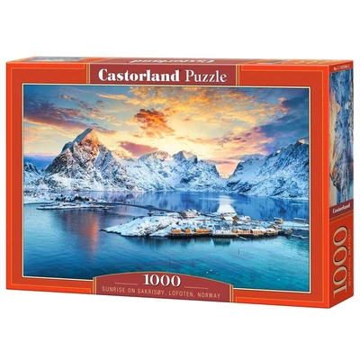 Castorland C-105366 - Napkelte Sakrisoy szigeten, Norvégia - 1000 db-os puzzle