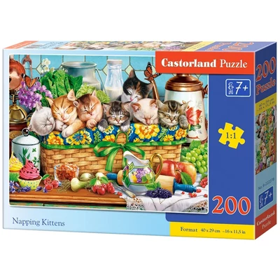 Castorland B-222278 - Szundító Kiscicák -  200 db-os puzzle
