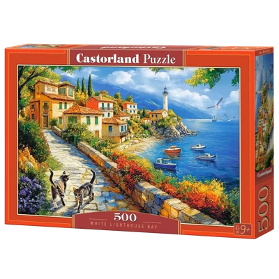 Castorland 500 db-os puzzle - White Lighthouse Bay (B-54237)