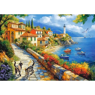 Castorland 500 db-os puzzle - White Lighthouse Bay (B-54237)