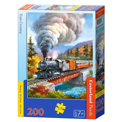 Castorland B-222070 - Vonat a folyó felett - 200 db-os puzzle