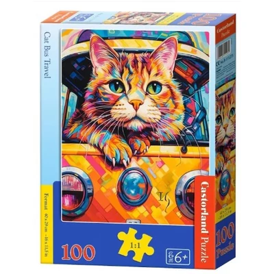 Castorland 100 db-os puzzle - Macska utazás (B-111275)