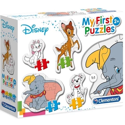 Clementoni 20806 - Bébi sziluett puzzle - Disney állatok - 3,6,9,12 db-os puzzle