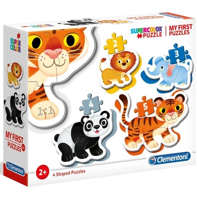 Clementoni 20810 - Bébi sziluett puzzle - Vadállatok  - 2,3,4,5 db-os puzzle