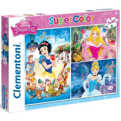 Clementoni 25211 - Disney Princess - 3 x 48 db-os Szuper Színes puzzle