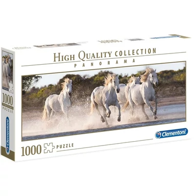 Clementoni 39441 - Panoráma puzzle - Vágtázó fehér lovak - 1000 db-os puzzle