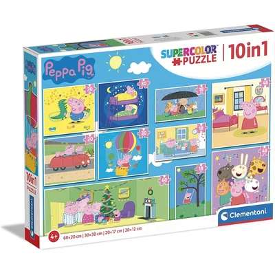 Clementoni 20271 - Peppa malac - 10 az 1-ben Szuper színes puzzle (18, 30, 48, 60)