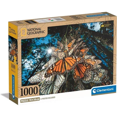 Clementoni 39732 - National Geographic Collection - Pompás királylepkék - 1000 db-os Compact puzzle
