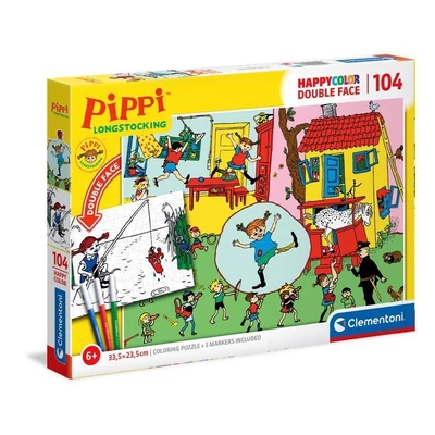 Clementoni 25713 - Pippi Longstocking - 104 db-os Színezhető kétoldalas puzzle