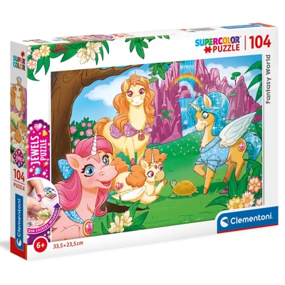 Clementoni 20179 - Fantázia világ - 104 db-os Szuper színes puzzle Ékkövekkel