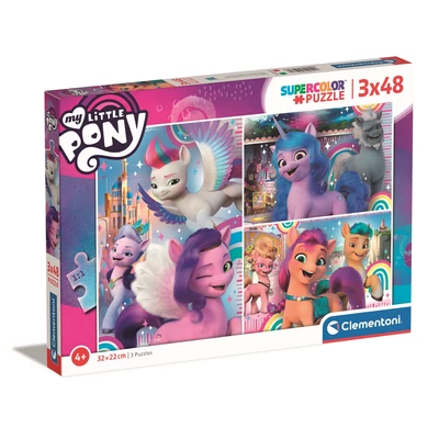 Clementoni 3 x 48 db-os Szuper Színes puzzle - My little pony (25275)