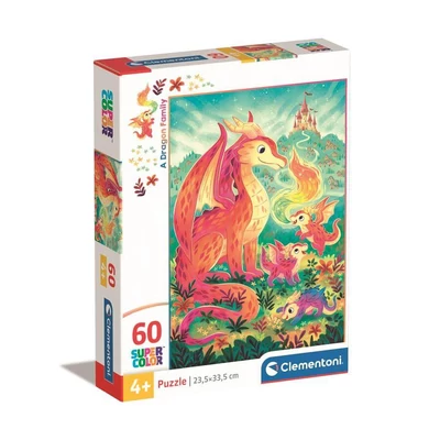 Clementoni 26600 - Sárkánycsalád - 60 db-os Szuper színes puzzle