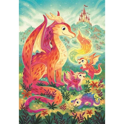 Clementoni 26600 - Sárkánycsalád - 60 db-os Szuper színes puzzle