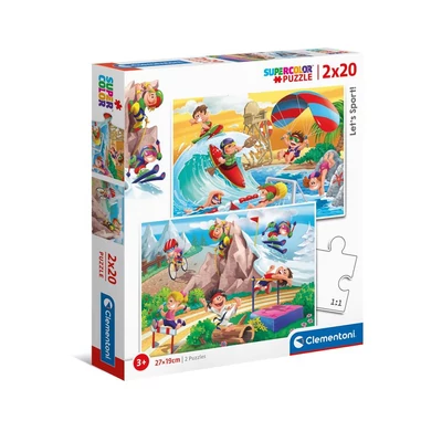 Clementoni 24780 - Sportra fel! - 2 x 20 db-os Szuper Színes puzzle