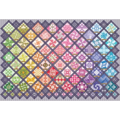 Cobble Hill 49010 - Four Square Quilt Blocks - 2000 db-os puzzle