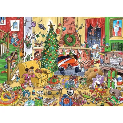 Cobble Hill 44513 - DoodleTown -  Catching Santa - 1000 db-os puzzle