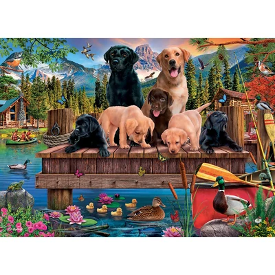 Cobble Hill 47038 - Pups and Ducks - 350 db-os Family puzzle