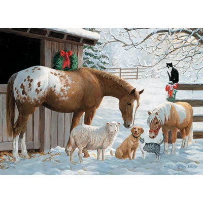 Cobble Hill 47027 - Winter Barnyard - 350 db-os Family puzzle