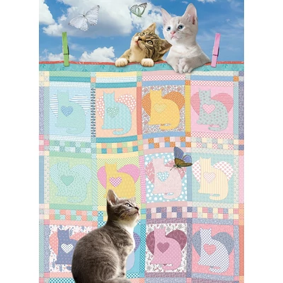 Cobble Hill 85092 - Quilted Kittens - 500 db-os puzzle