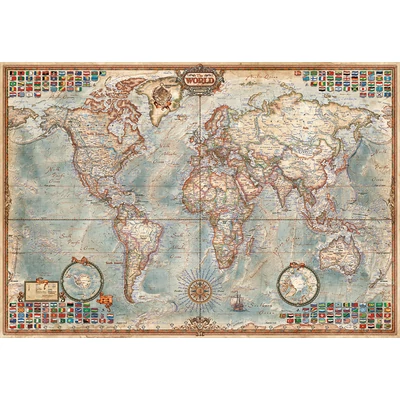 Educa 16764 - Miniature puzzle - Politikai világtérkép - 1000 db-os puzzle