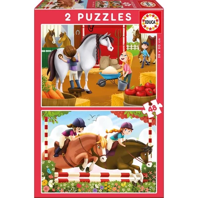 Educa 17150 - Lóverseny  - 2 x 48 db-os puzzle