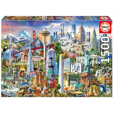 Educa 17670 - Észak-Amerika jelképei - 1500 db-os puzzle