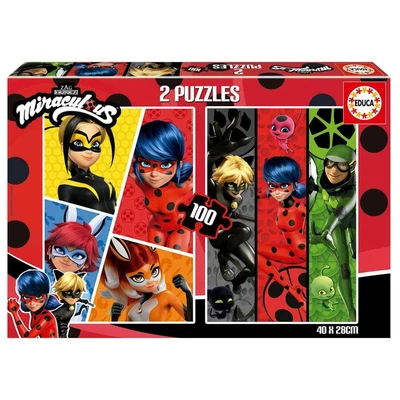 Educa 19969 - Miraculous - Katicabogár - 2 x 100 db-os puzzle