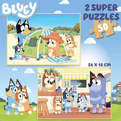 Educa 19408 - Bluey - 2 x 50 db-os fa puzzle