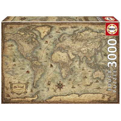 Educa 19567 - Világtérkép - 3000 db-os puzzle
