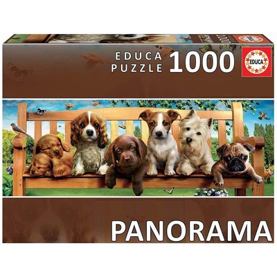 Educa 19038 - Kutyusok a padon - 1000 db-os Panoráma puzzle