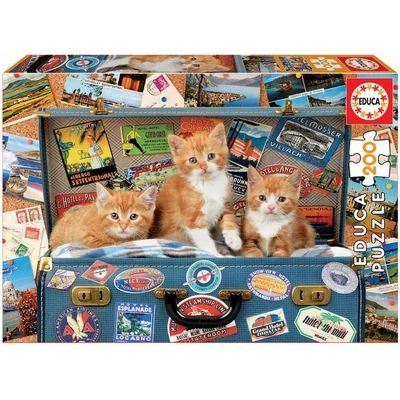 Educa 18065 - Utazó cicák - 200 db-os puzzle