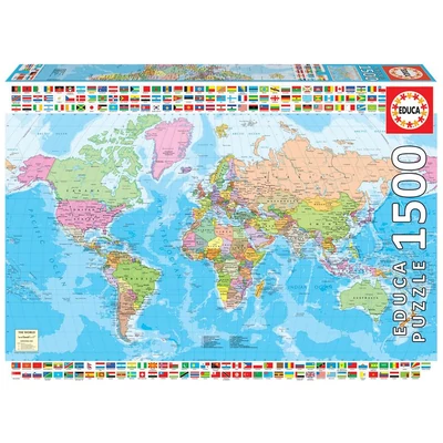 Educa 18500 - Politikai világtérkép - 1500 db-os puzzle