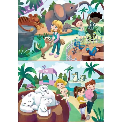 Educa 18603 - Az állatkertben - 2 x 20 db-os puzzle