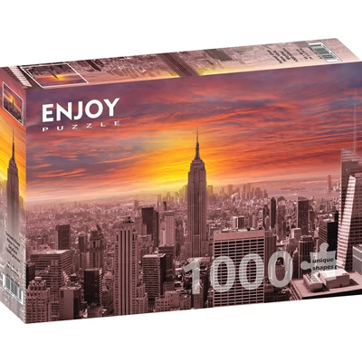 Enjoy Puzzle - 1068 - Sunset Over New York Skyline - 1000 db-os puzzle