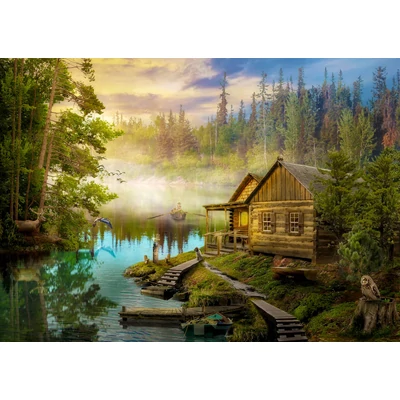Enjoy 1602 - A Log Cabin on the River - 1000 db-os puzzle