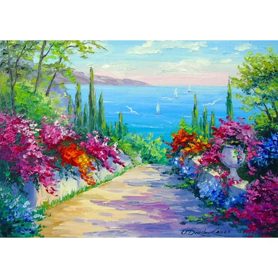 Enjoy Puzzle - 1747 - Sunny Road to the Sea - 1000 db-os puzzle