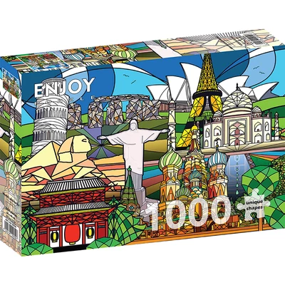 Enjoy Puzzle - 2054 - World Landmarks - 1000 db-os puzzle