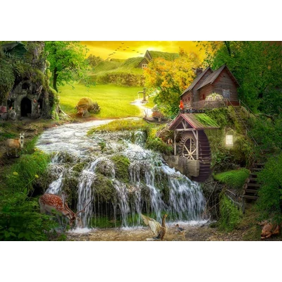 Enjoy Puzzle - 1608 - A Log Cabin by the Magic Creek - 1000 db-os puzzle